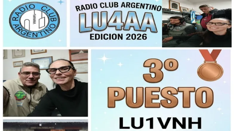 BANDA DE 80 metros - 3º Puesto en Podio Edicion 2026 para LU1VNH RC NAHUEL HUAPI