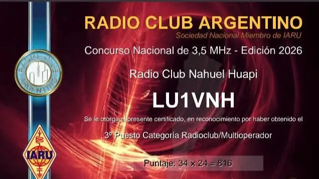 CERTIFICADO RADIO CLUB ARGENTINO